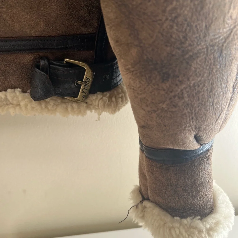 Men's Shearling Aviator Jacket - Brown - Picture 3 of 15